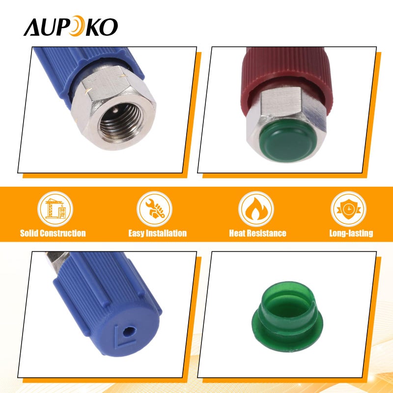 Aupoko R12 R22 to R134A Conversion Adapter Kit, R12 to R134A Retrofit Valve Fitting Kit for A/C Pro Refrigerant - 2 Kits - Image 4